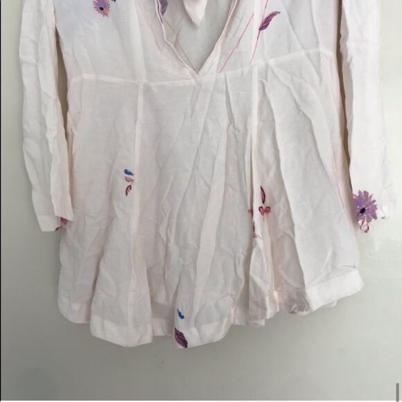 FREE PEOPLE Gemma Floral Bow Long Sleeve Tunic Dress - Picture 8 of 8